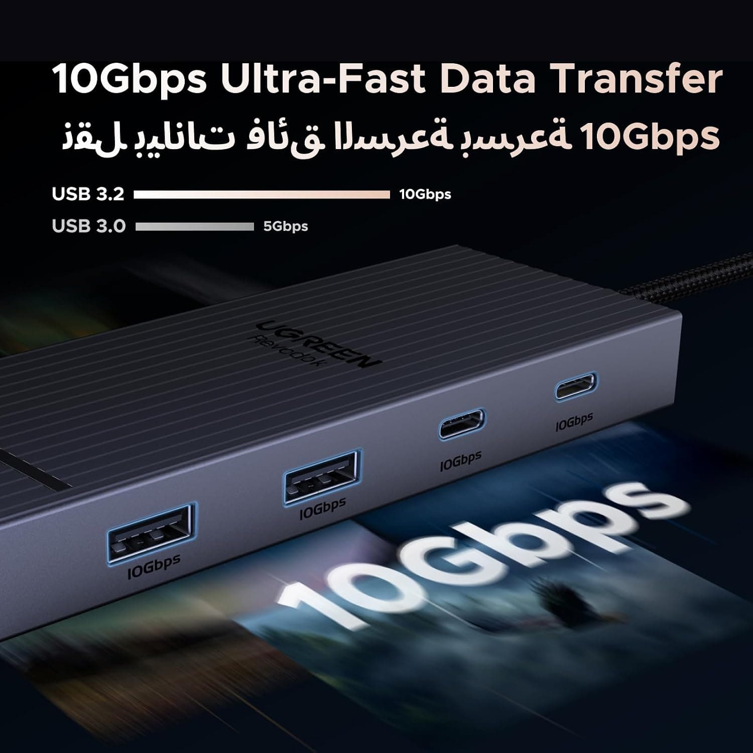 داک استیشن UGREEN USB-C 7-in-1 با خروجی HDMI تک/دوگانه 4K@60Hz داک استیشن UGREEN USB-C 7-in-1 با خروجی HDMI تک/دوگانه 4K@60Hz