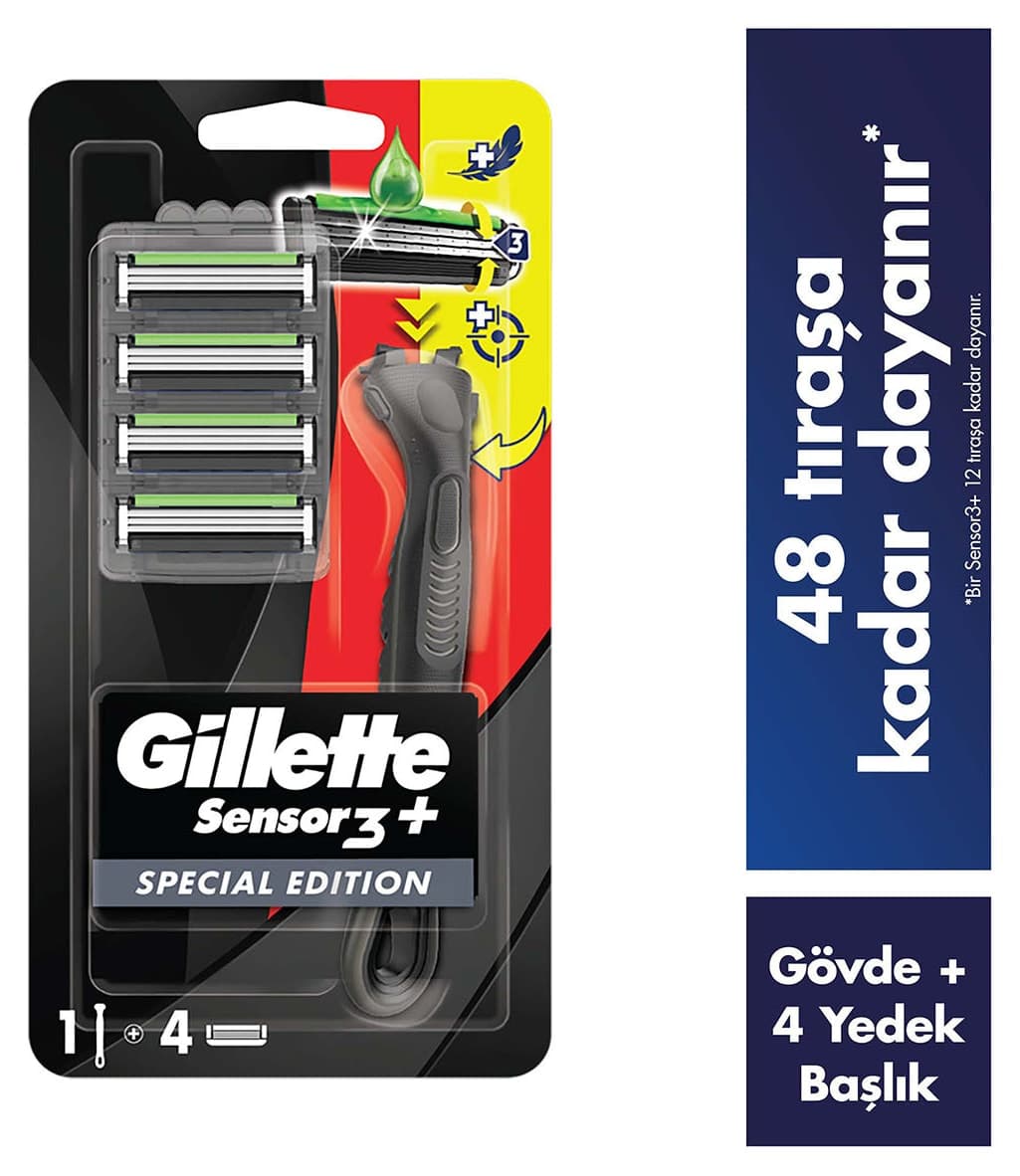 ماشین اصلاح مردانه Gillette با ۴ تیغ یدکی مدل Sensor3+ Special Edition ماشین اصلاح مردانه Gillette با ۴ تیغ یدکی مدل Sensor3+ Special Edition