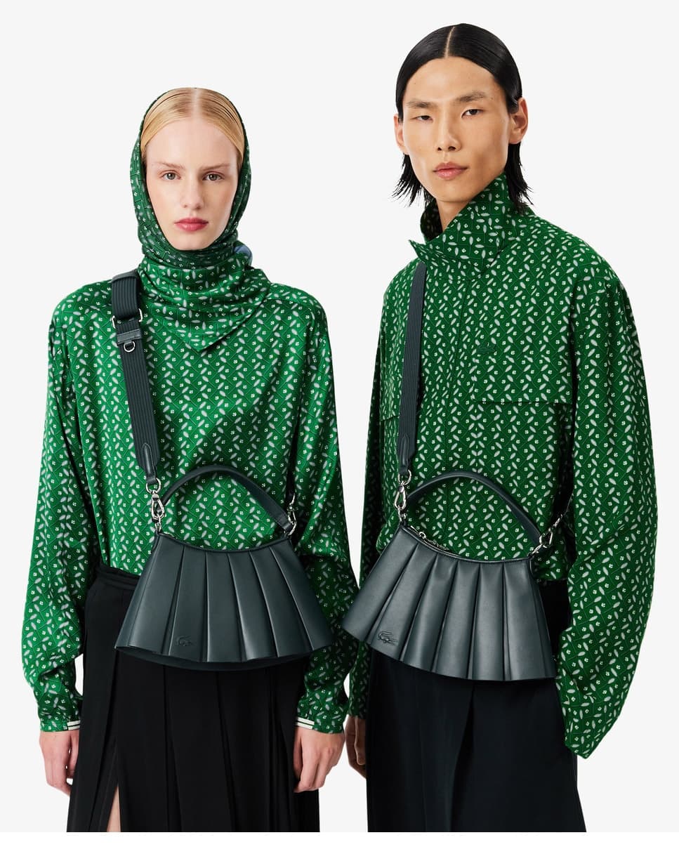 کیف دوشی زنانه Lacoste کوچک چرمی سبز تیره Lenglen کیف دوشی زنانه Lacoste کوچک چرمی سبز تیره Lenglen