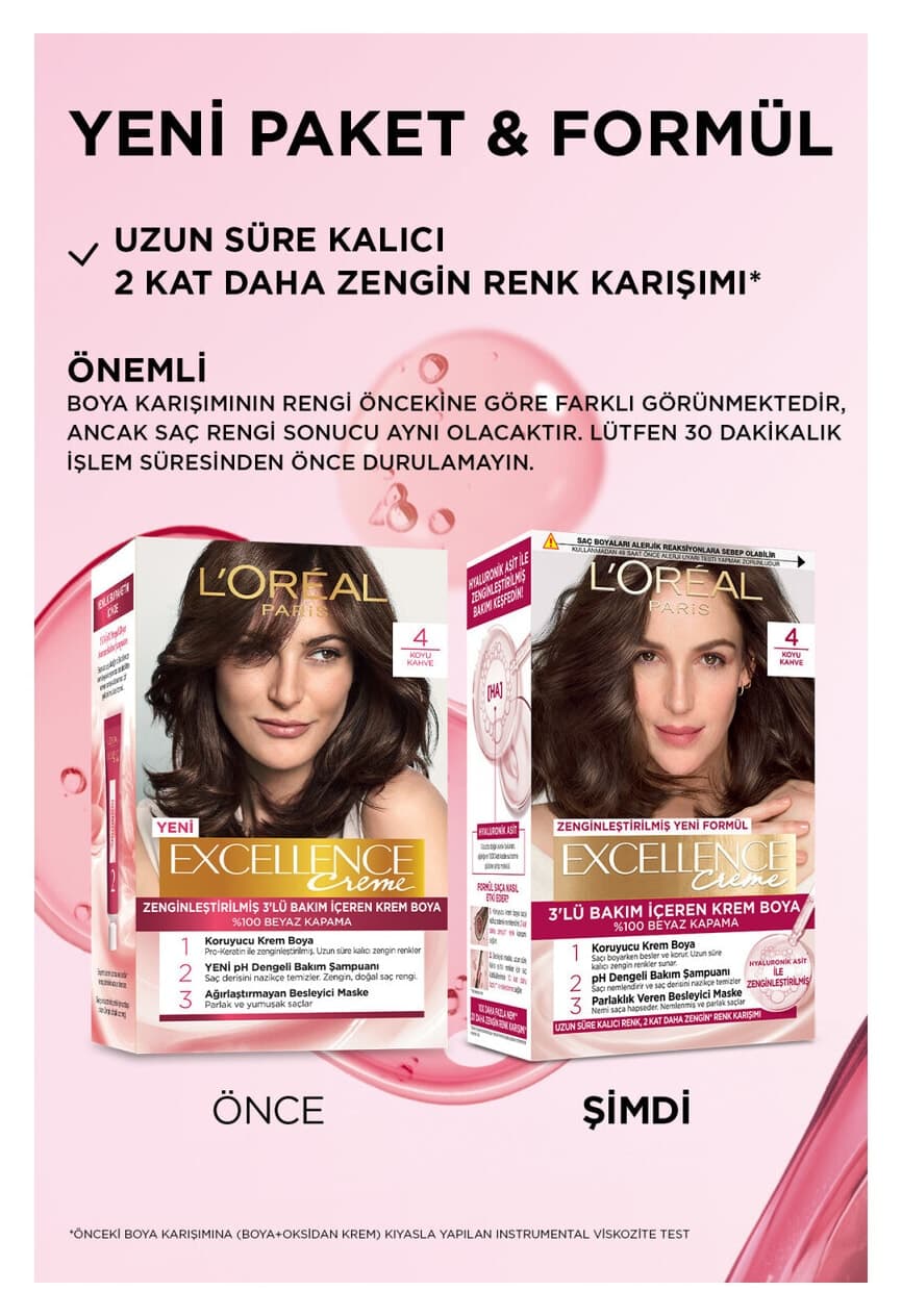 کرم رنگ مو زنانه L'Oreal Paris Excellence Creme قهوهای 4 کرم رنگ مو زنانه L'Oreal Paris Excellence Creme قهوهای 4