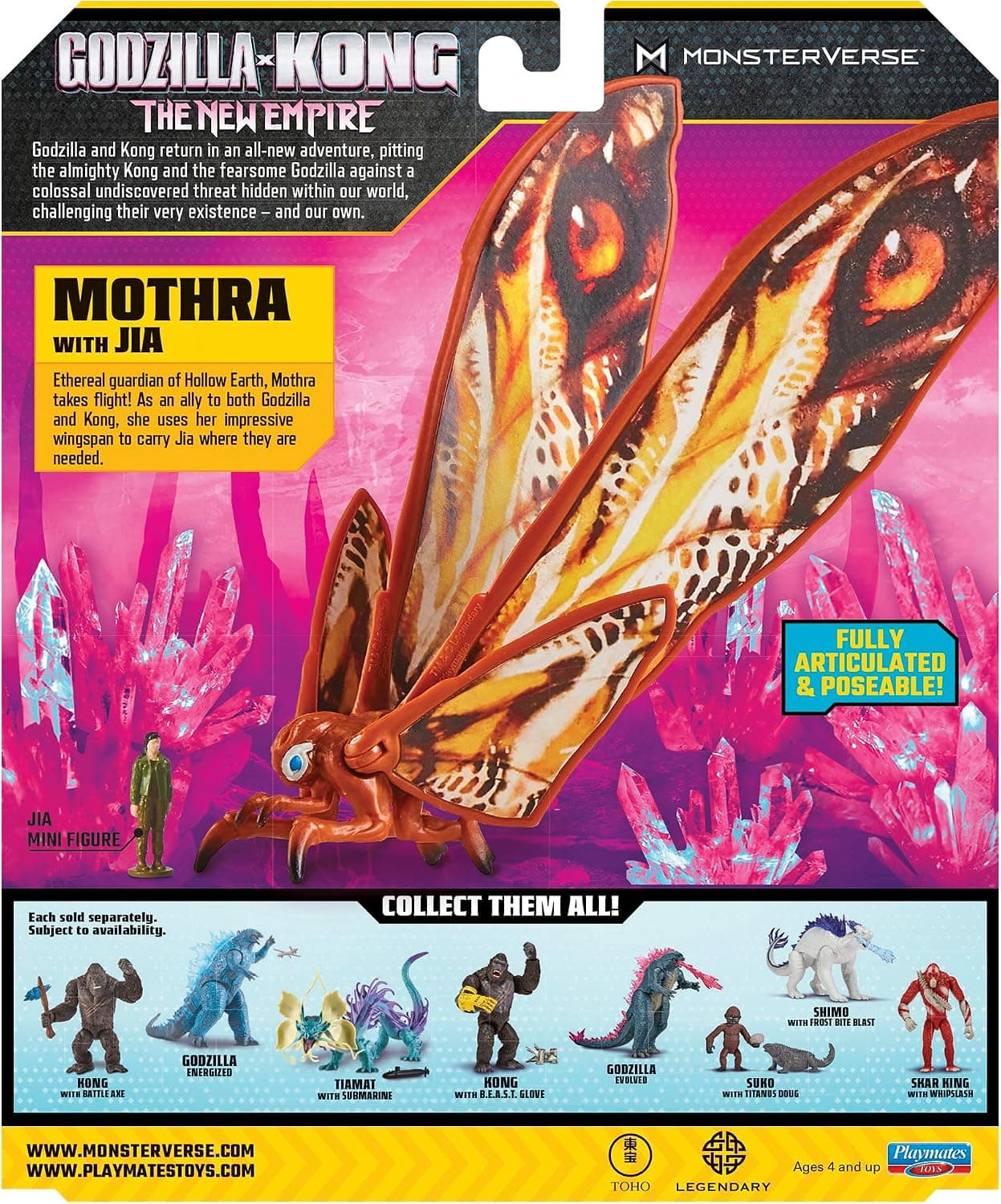 فیگور اکشن Mothra MonsterVerse Godzilla x Kong: The New Empire، 15 cm، همراه با مینی JIA 2.5 cm، مناسب 4 سال به بالا فیگور اکشن Mothra MonsterVerse Godzilla x Kong: The New Empire، 15 cm، همراه با مینی JIA 2.5 cm، مناسب 4 سال به بالا