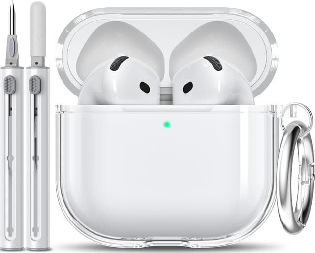 قاب EQD شفاف با کیت تمیزکننده مدل AirPods 5/4 سفید قاب EQD شفاف با کیت تمیزکننده مدل AirPods 5/4 سفید