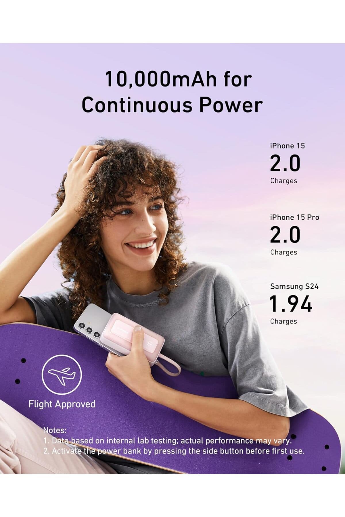 پاوربانک Anker Zolo با توان 30W و کابل USB-C داخلی، سفید مدل 10.000 mAh پاوربانک Anker Zolo با توان 30W و کابل USB-C داخلی، سفید مدل 10.000 mAh