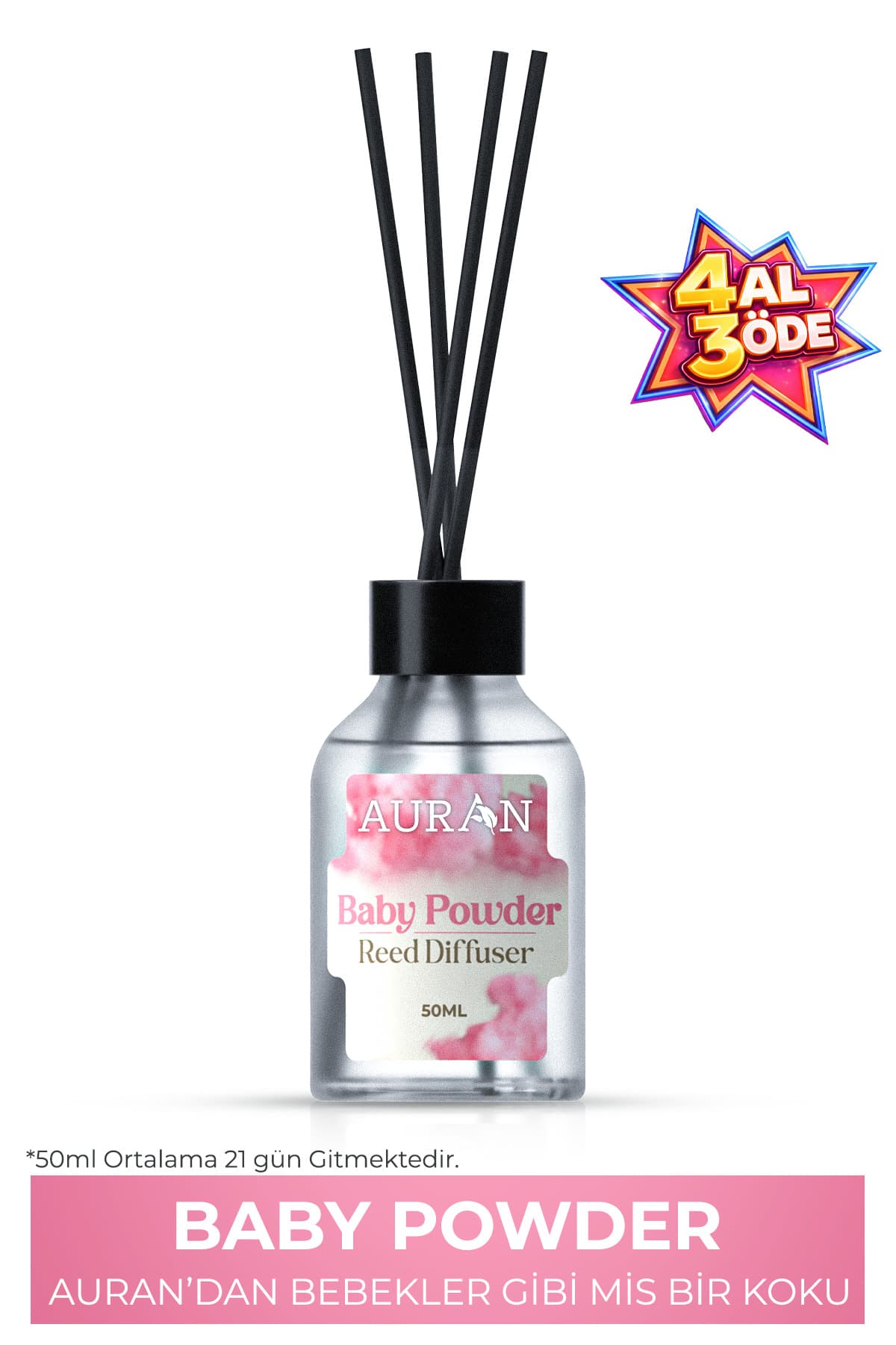دیفیوزر نیدار خوشبوکننده هوای AURAN با رایحه Baby Powder و بامبو 50ml دیفیوزر نیدار خوشبوکننده هوای AURAN با رایحه Baby Powder و بامبو 50ml