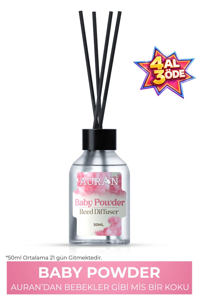 دیفیوزر نیدار خوشبوکننده هوای AURAN با رایحه Baby Powder و بامبو 50ml دیفیوزر نیدار خوشبوکننده هوای AURAN با رایحه Baby Powder و بامبو 50ml
