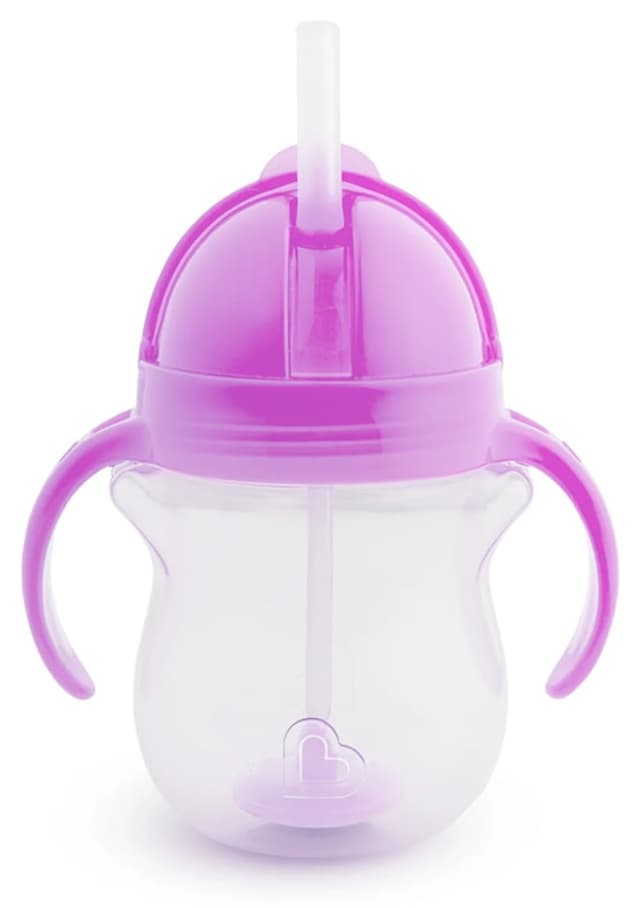 لیوان آموزشی کودک Munchkin نیدار با درِ قفلشونده، 6 ماهه 207ml بنفش لیوان آموزشی کودک Munchkin نیدار با درِ قفلشونده، 6 ماهه 207ml بنفش