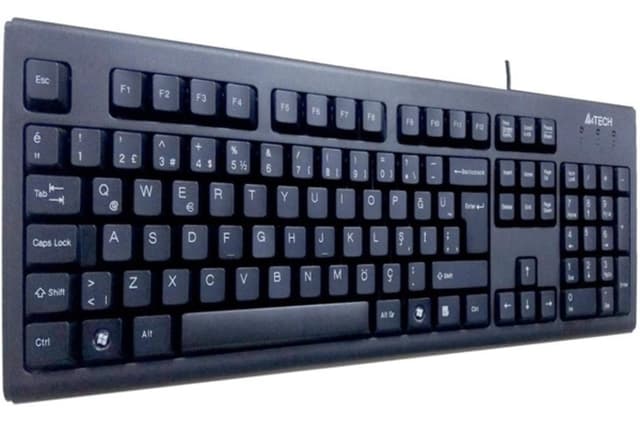 کیبورد A4 Tech مشکی Q ترکی USB سیمی چندرسانهای FN مدل Km-720 کیبورد A4 Tech مشکی Q ترکی USB سیمی چندرسانهای FN مدل Km-720