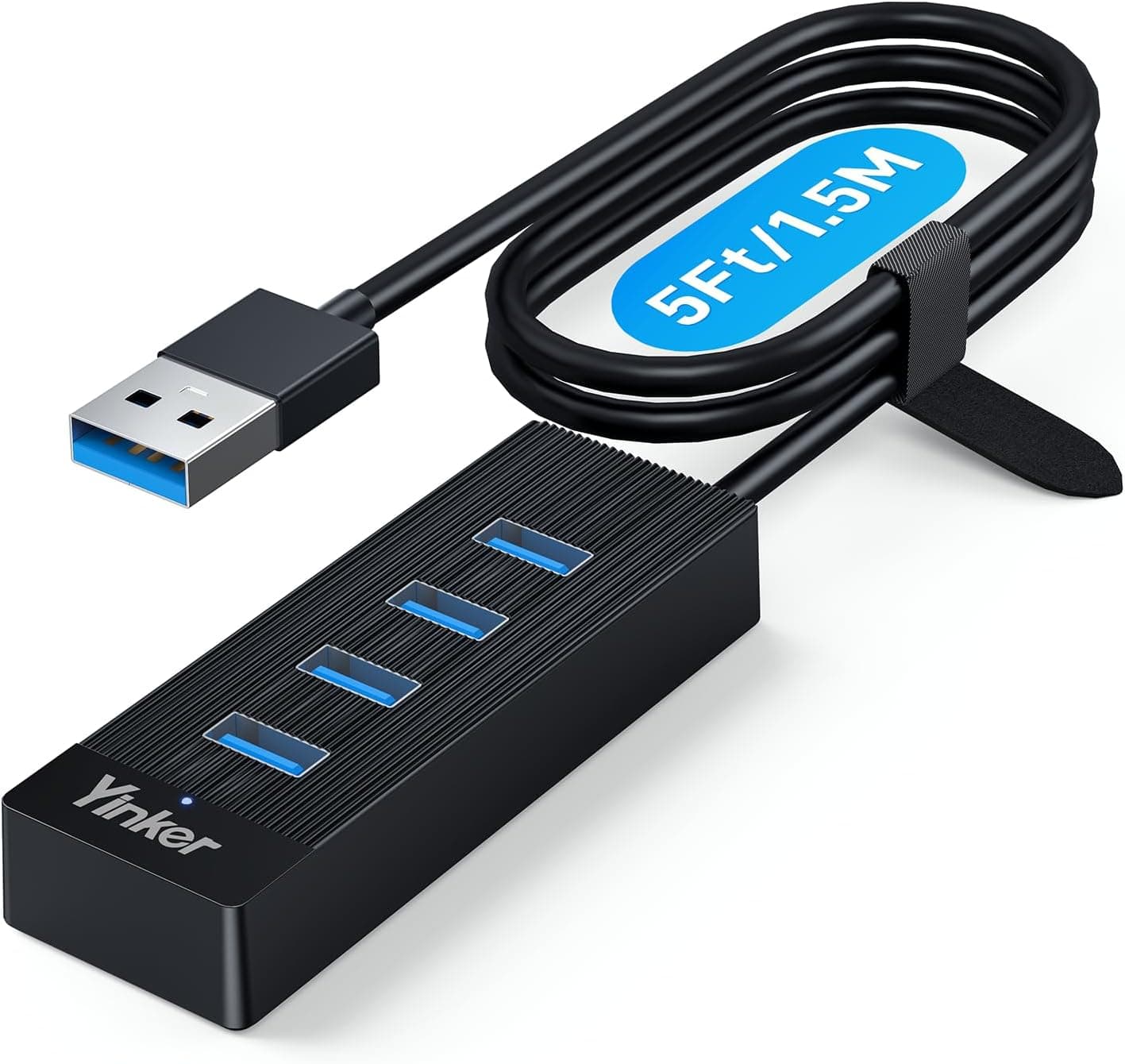 هاب USB 3.0 چهار پورت Yinker با کابل 10FT و پاور USB-C هاب USB 3.0 چهار پورت Yinker با کابل 10FT و پاور USB-C