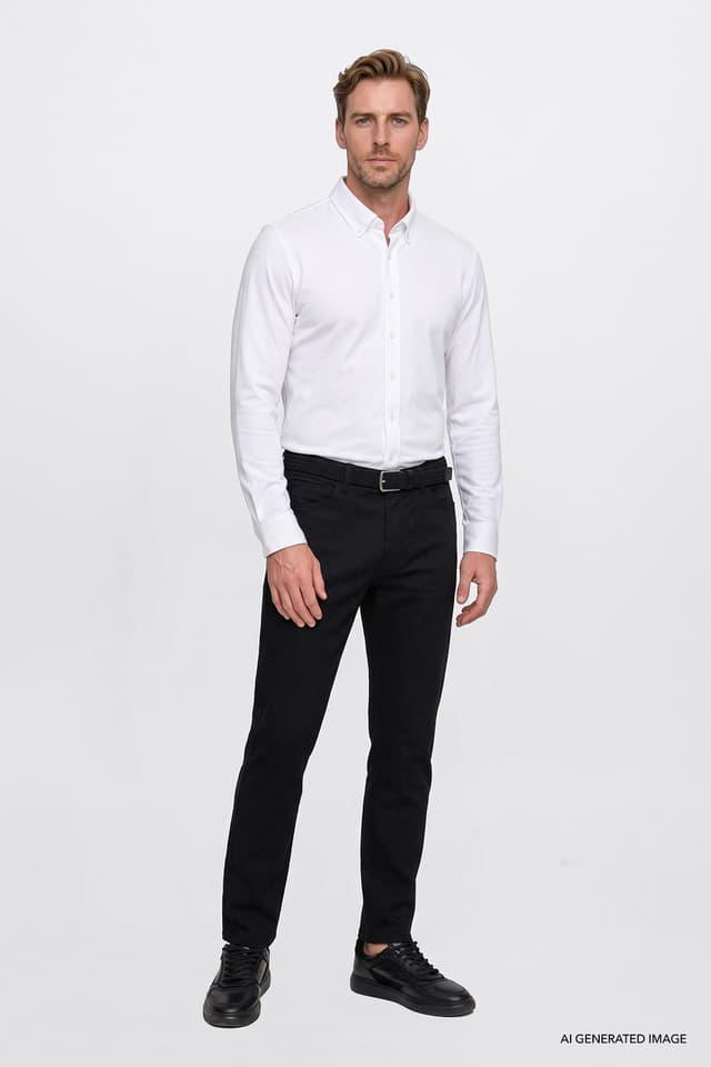 شلوار چینو مردانه AC&Co Altınyıldız Classics مشکی پنبهای Tapered Fit 5 جیب دیاگونال کشدار شلوار چینو مردانه AC&Co Altınyıldız Classics مشکی پنبهای Tapered Fit 5 جیب دیاگونال کشدار
