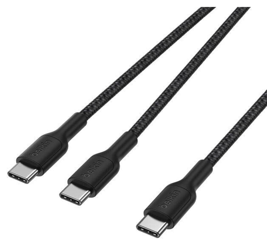 کابل Belkin Boostcharge Pro 140W USB-C به دو USB-C بافته 1.5M مشکی مدل CAC004HQ1.5MBK کابل Belkin Boostcharge Pro 140W USB-C به دو USB-C بافته 1.5M مشکی مدل CAC004HQ1.5MBK