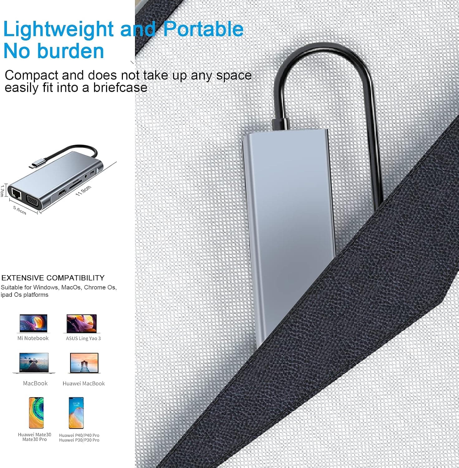 هاب USB-C داکینگ استیشن SZPACMATE 11 in 1 سازگار با MacBook Pro/Air هاب USB-C داکینگ استیشن SZPACMATE 11 in 1 سازگار با MacBook Pro/Air