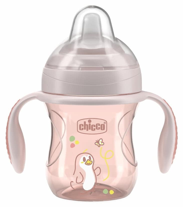 لیوان انتقالی دخترانه Chicco با نوک نرم 4 ماهه لیوان انتقالی دخترانه Chicco با نوک نرم 4 ماهه
