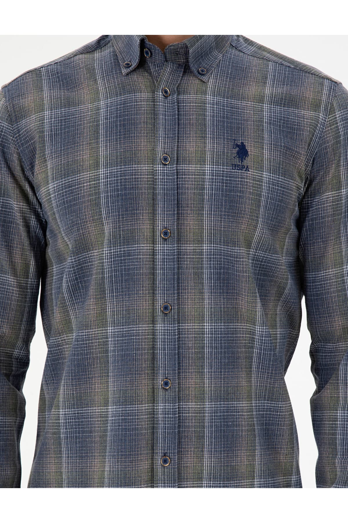 پیراهن مردانه U.S. Polo Assn. سبز تیره آستین بلند مدل 50293480-VR079 پیراهن مردانه U.S. Polo Assn. سبز تیره آستین بلند مدل 50293480-VR079