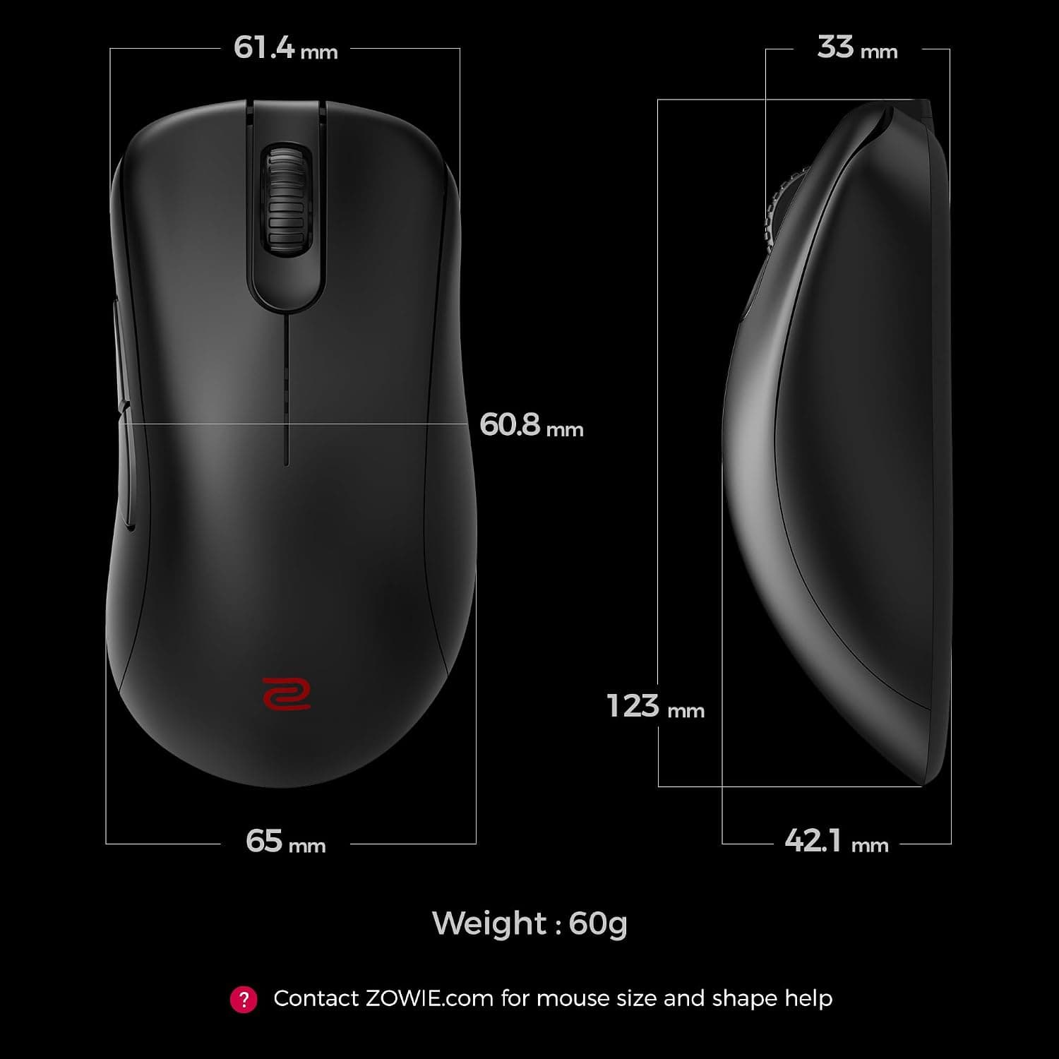 ماوس گیمینگ بیسیم راستدست BenQ ZOWIE سایز متوسط 4K با طراحی نامتقارن و گیرنده پیشرفته مدل EC2-DW ماوس گیمینگ بیسیم راستدست BenQ ZOWIE سایز متوسط 4K با طراحی نامتقارن و گیرنده پیشرفته مدل EC2-DW
