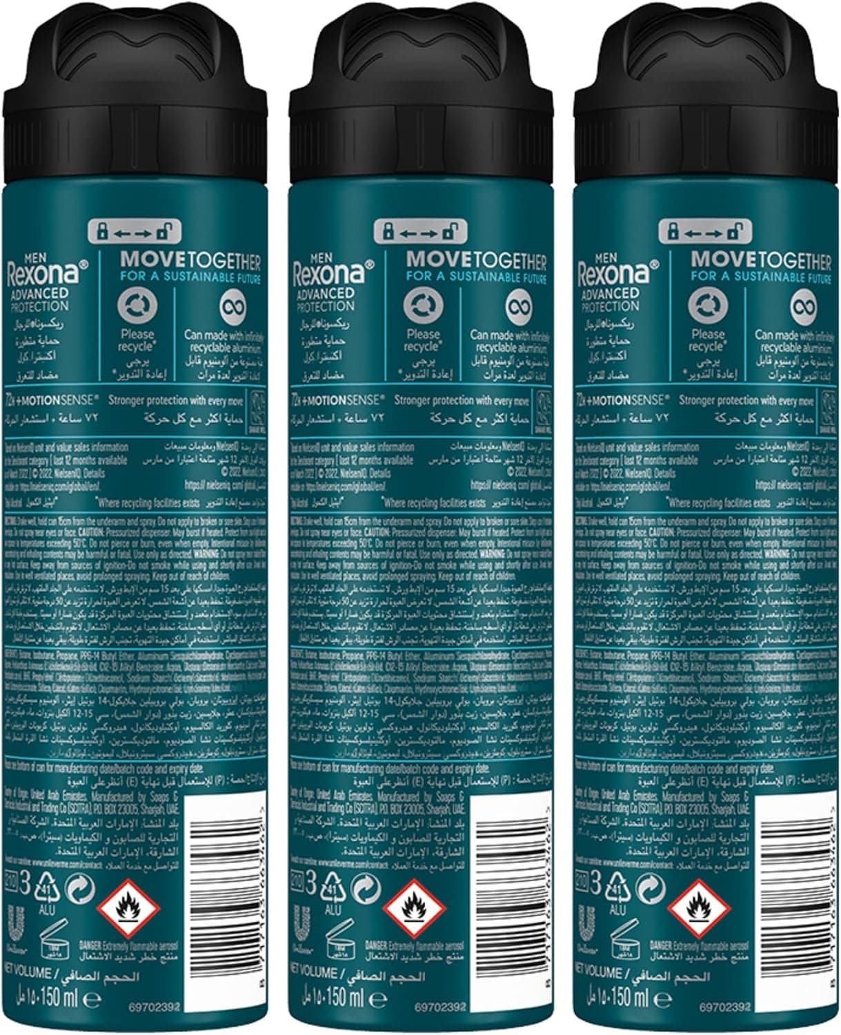 اسپری ضد تعریق و دئودورانت مردانه Rexona Xtra Cool 150ml×3 اسپری ضد تعریق و دئودورانت مردانه Rexona Xtra Cool 150ml×3
