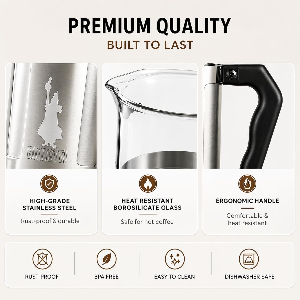 فرنچ پرس Bialetti Preziosa با ظرفیت 1L و بدنه استیل 18/10 فرنچ پرس Bialetti Preziosa با ظرفیت 1L و بدنه استیل 18/10