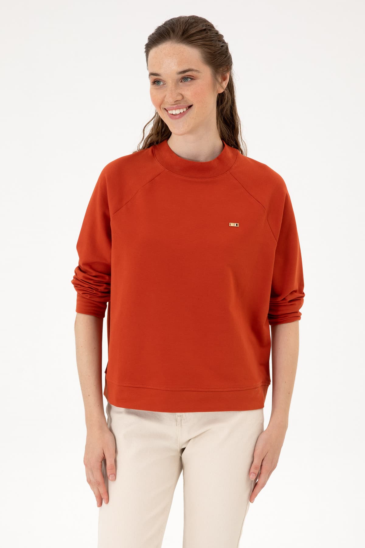 سوئیشرت زنانه U.S. Polo Assn. آجری یقه گرد فیت معمولی بیسیک مدل 50313610-VR031 سوئیشرت زنانه U.S. Polo Assn. آجری یقه گرد فیت معمولی بیسیک مدل 50313610-VR031