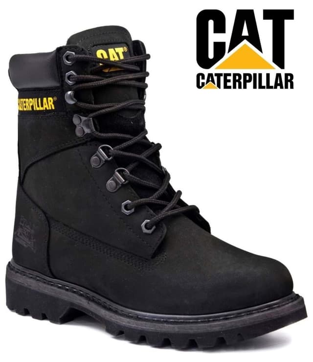 بوت چرمی یونیسکس Cat مشکی مدل Montana 015g100104 بوت چرمی یونیسکس Cat مشکی مدل Montana 015g100104