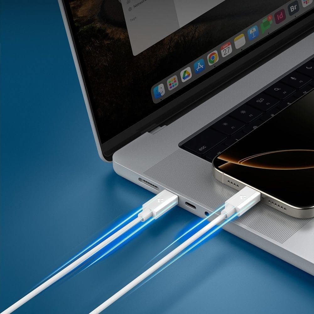 کابل USB-C به USB-C 1 Metre Spigen، مقاوم، 60W، PPS 2.0، انتقال داده 480 Mbps سفید مدل ACA08717 کابل USB-C به USB-C 1 Metre Spigen، مقاوم، 60W، PPS 2.0، انتقال داده 480 Mbps سفید مدل ACA08717
