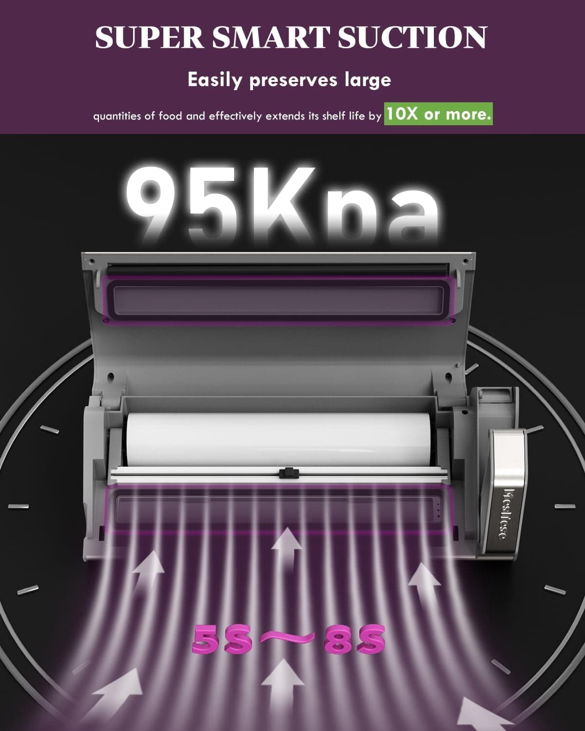 دستگاه وکیوم Mesliese با توان 140W و فشار 95kPa تکدست مواد غذایی دستگاه وکیوم Mesliese با توان 140W و فشار 95kPa تکدست مواد غذایی