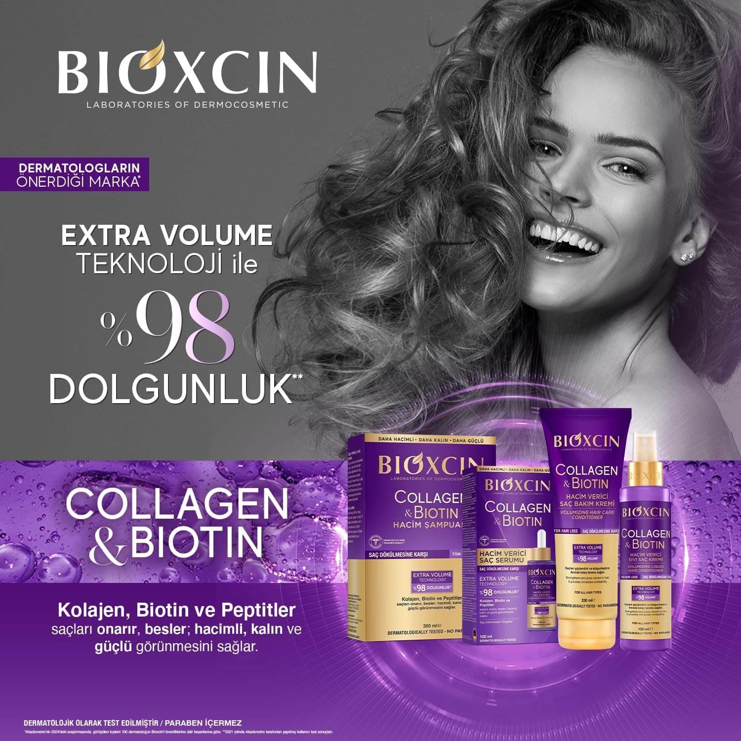 شامپو حجمدهنده Bioxcin Collagen & Biotin برای موهای نازک و بیحجم 3×300ml شامپو حجمدهنده Bioxcin Collagen & Biotin برای موهای نازک و بیحجم 3×300ml