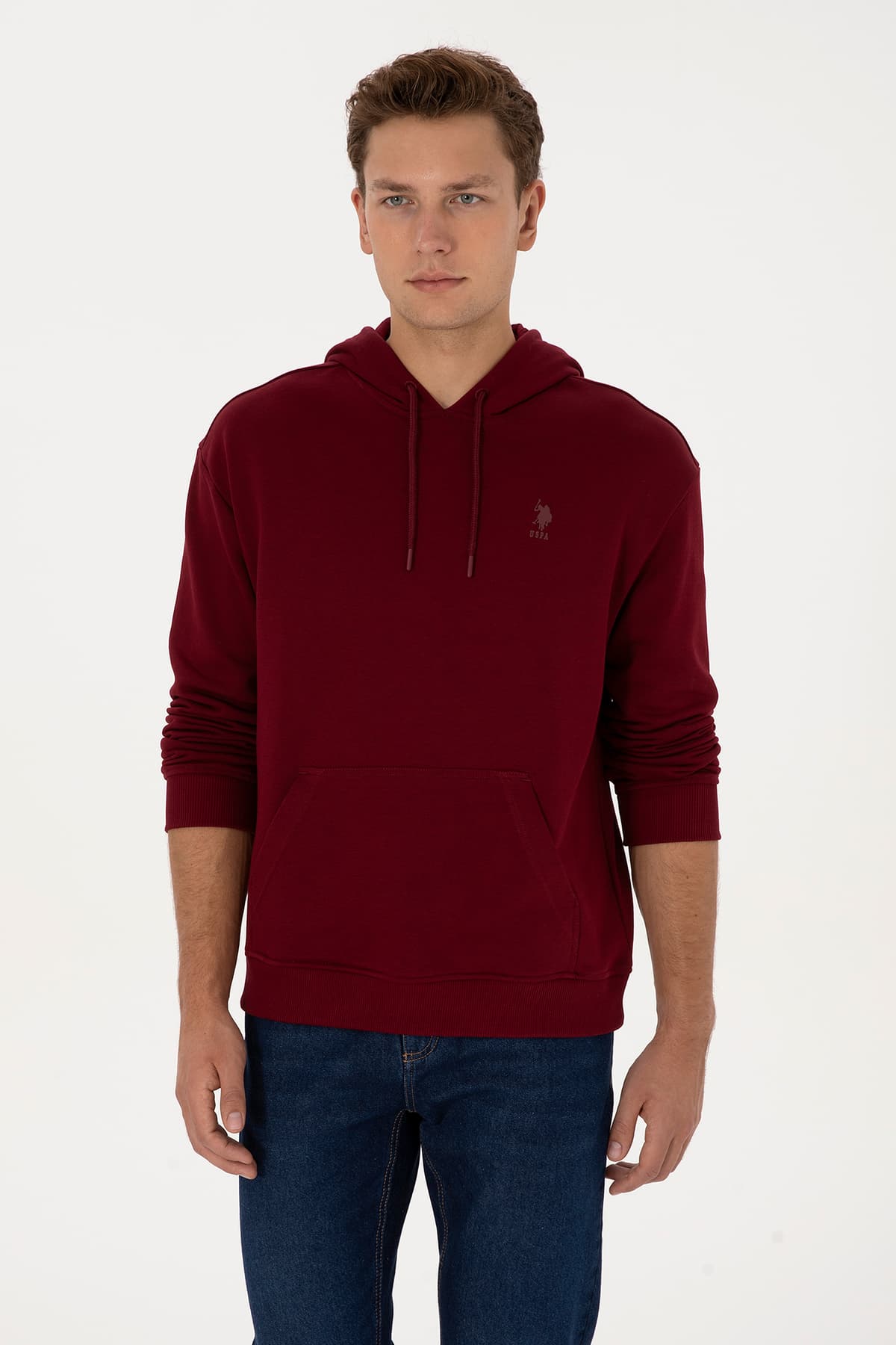 سوئیشرت مردانه U.S. Polo Assn. کلاهدار فیت راحت بوردو ساده مدل 50313746-VR014 سوئیشرت مردانه U.S. Polo Assn. کلاهدار فیت راحت بوردو ساده مدل 50313746-VR014