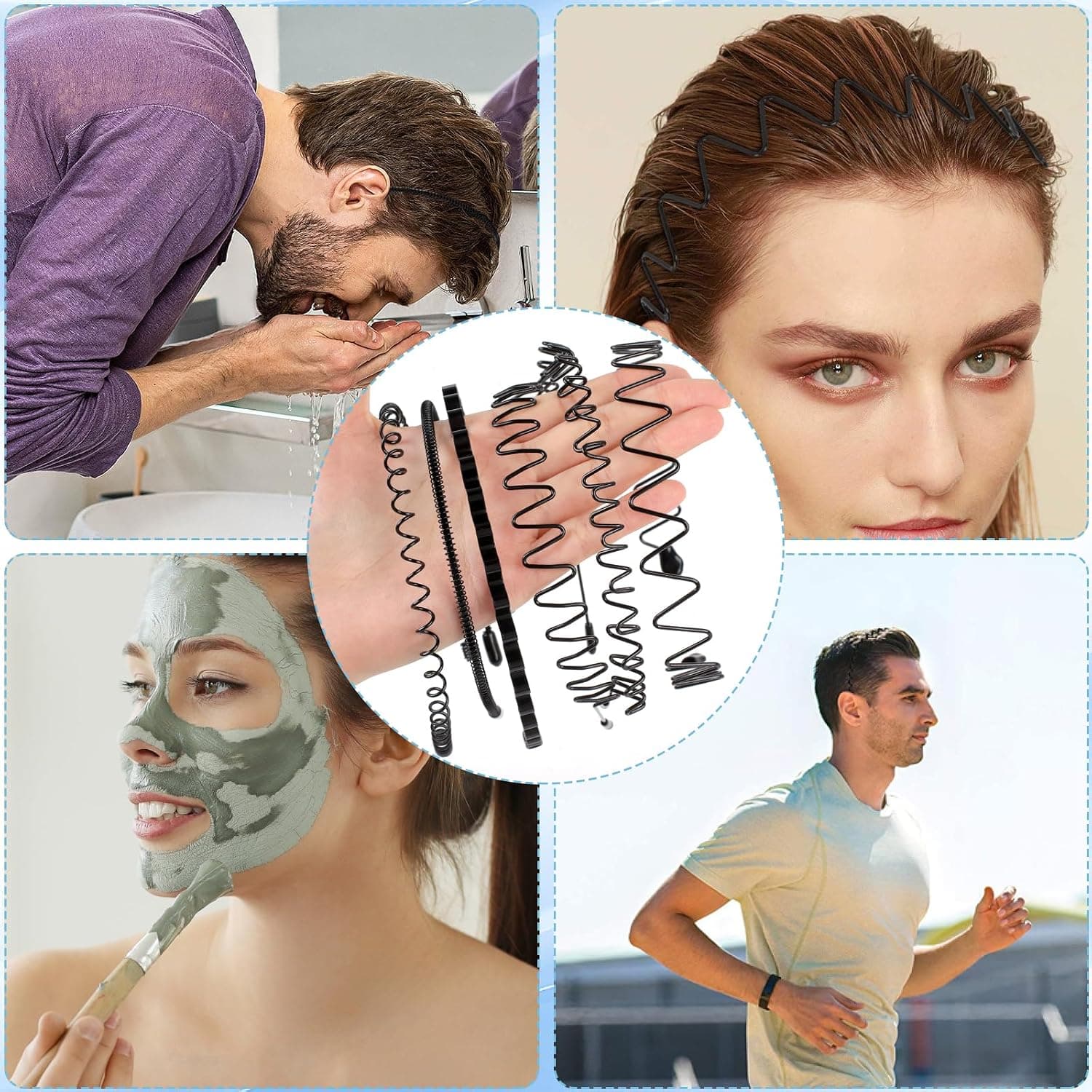 هدبند موی فلزی یونیسکس fenshine مشکی طرح پر و موجدار ضدلغزش 6 عددی هدبند موی فلزی یونیسکس fenshine مشکی طرح پر و موجدار ضدلغزش 6 عددی