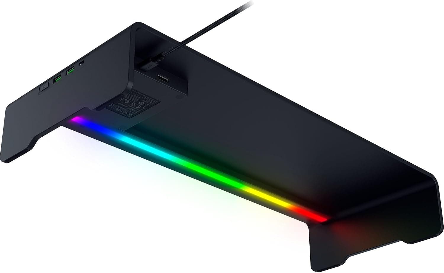 استند مانیتور Razer با نور RGB و هاب ۴ پورت USB-C مدل Chroma سیاه استند مانیتور Razer با نور RGB و هاب ۴ پورت USB-C مدل Chroma سیاه