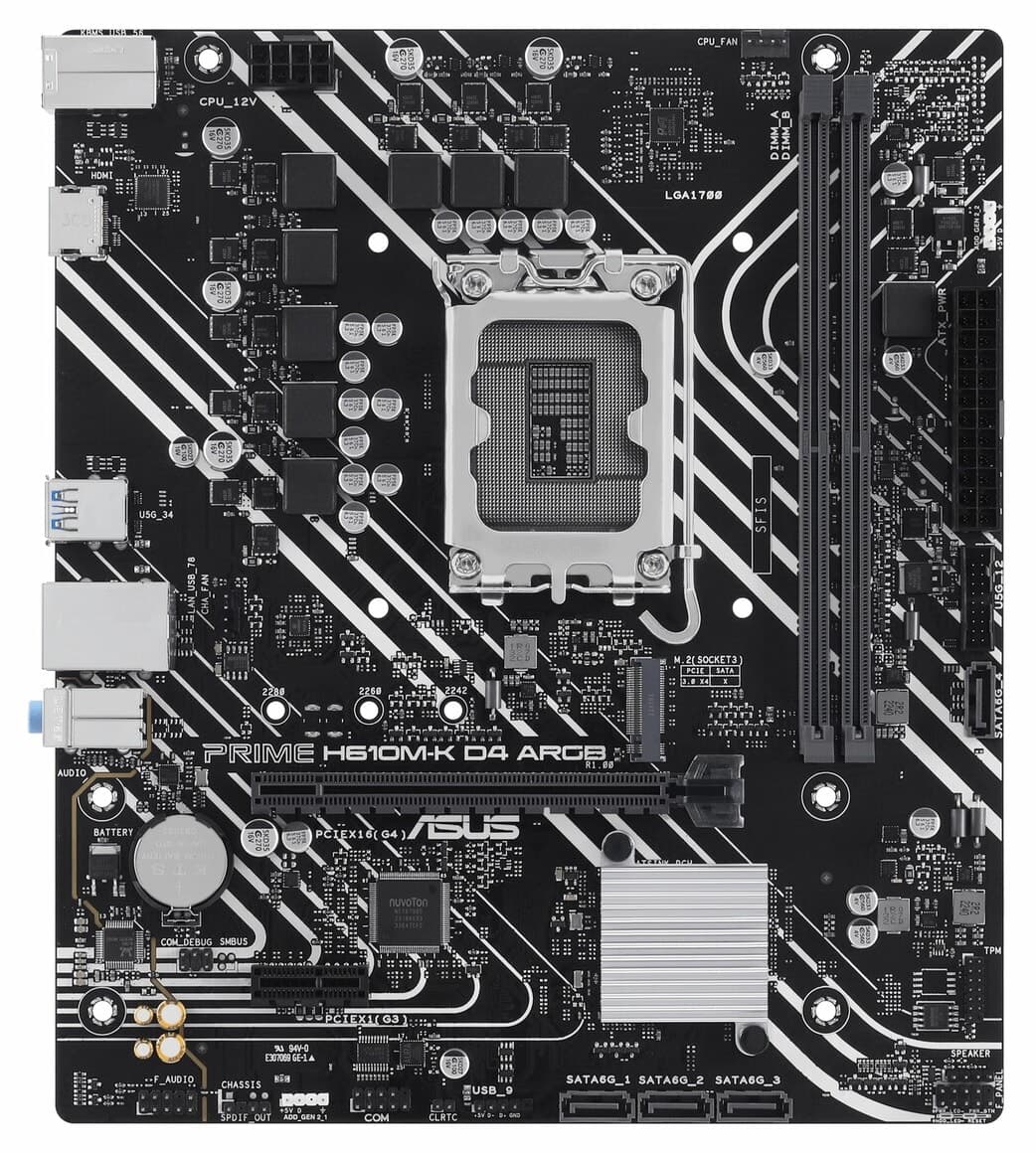 مادربرد ASUS Prime H610M-K D4 ARGB mATX سوکت 1700P مادربرد ASUS Prime H610M-K D4 ARGB mATX سوکت 1700P