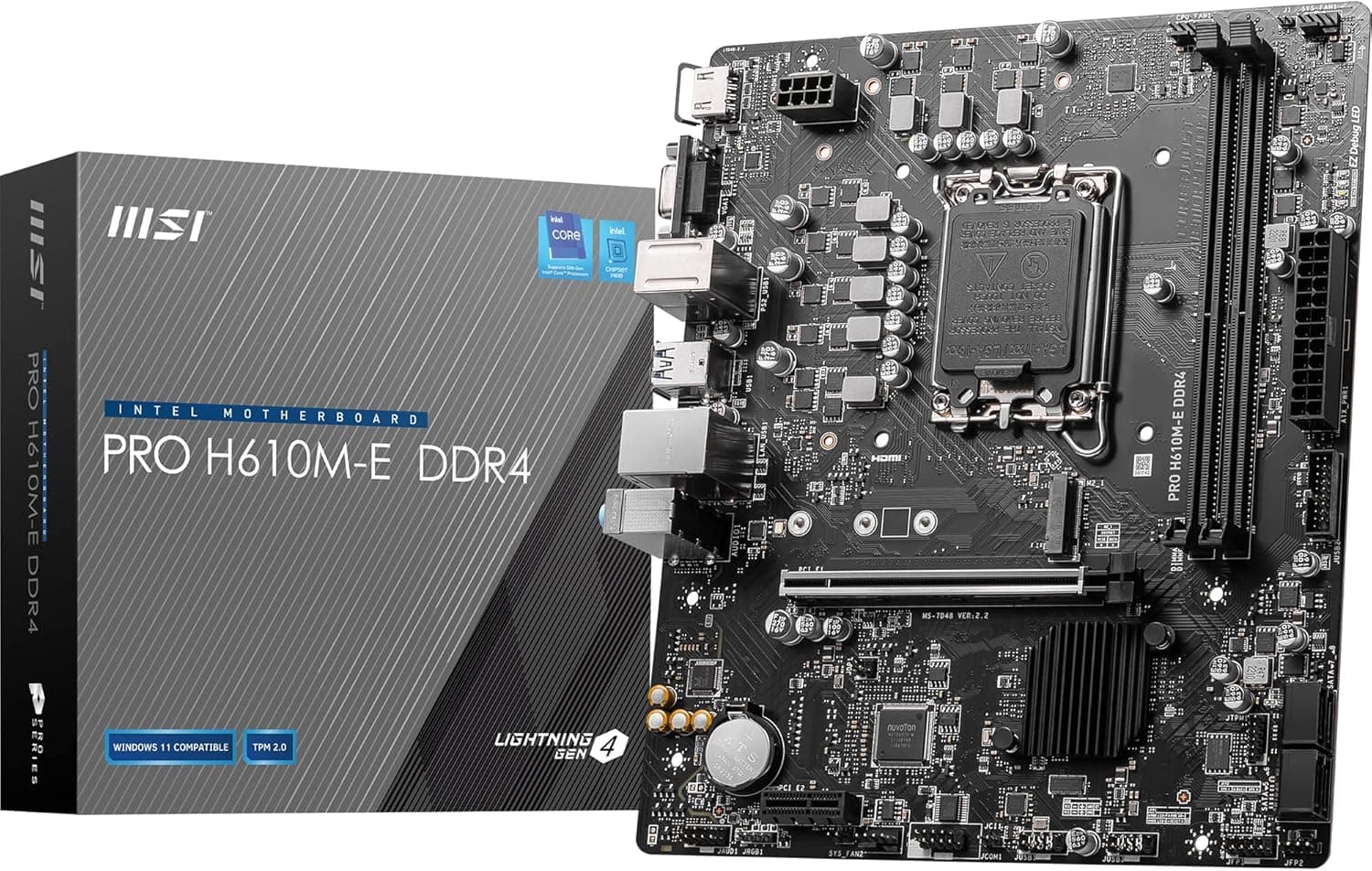 مادربرد گیمینگ MSI Intel H610 سوکت 1700 DDR4 mATX مدل PRO H610M-E مادربرد گیمینگ MSI Intel H610 سوکت 1700 DDR4 mATX مدل PRO H610M-E