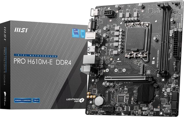 مادربرد گیمینگ MSI Intel H610 سوکت 1700 DDR4 mATX مدل PRO H610M-E مادربرد گیمینگ MSI Intel H610 سوکت 1700 DDR4 mATX مدل PRO H610M-E