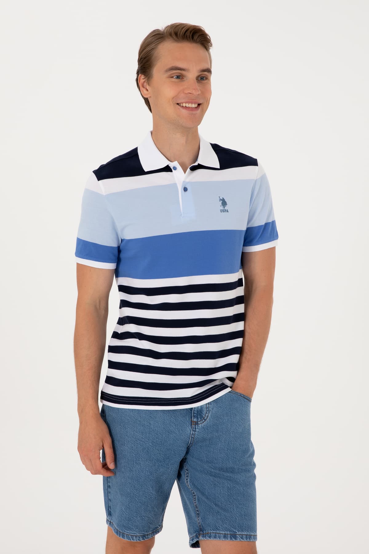 تیشرت مردانه U.S. Polo Assn. یقه پولو فیت معمولی نیلی مدل 50300046-VR028 تیشرت مردانه U.S. Polo Assn. یقه پولو فیت معمولی نیلی مدل 50300046-VR028