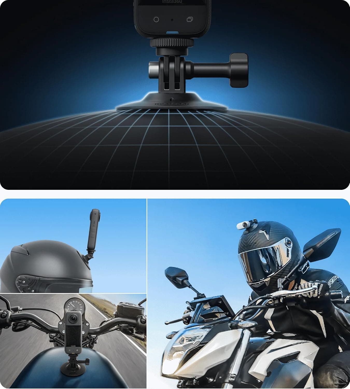 بسته نصب موتور سیکلت Insta360 بسته نصب موتور سیکلت Insta360