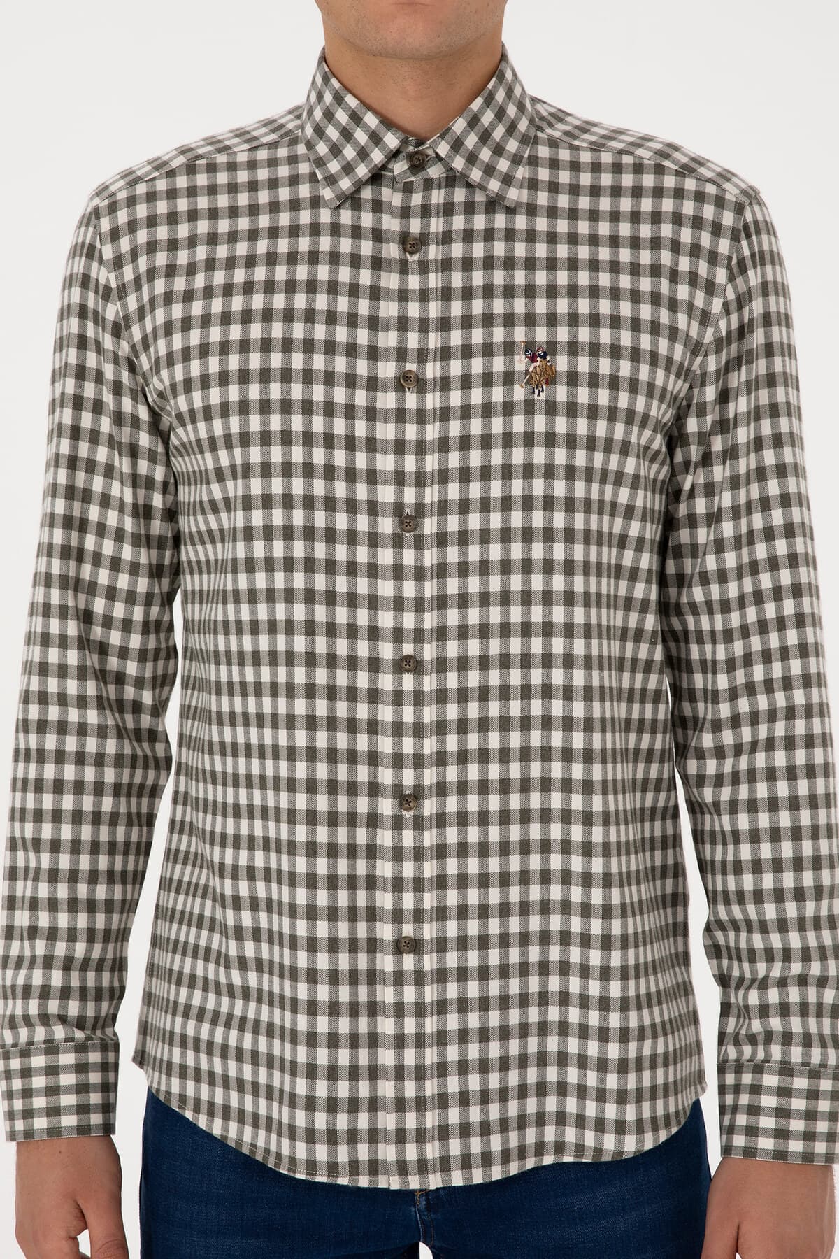 پیراهن مردانه U.S. Polo Assn. آستین بلند چهارخانه سبز تیره مدل 50316593-VR079 پیراهن مردانه U.S. Polo Assn. آستین بلند چهارخانه سبز تیره مدل 50316593-VR079