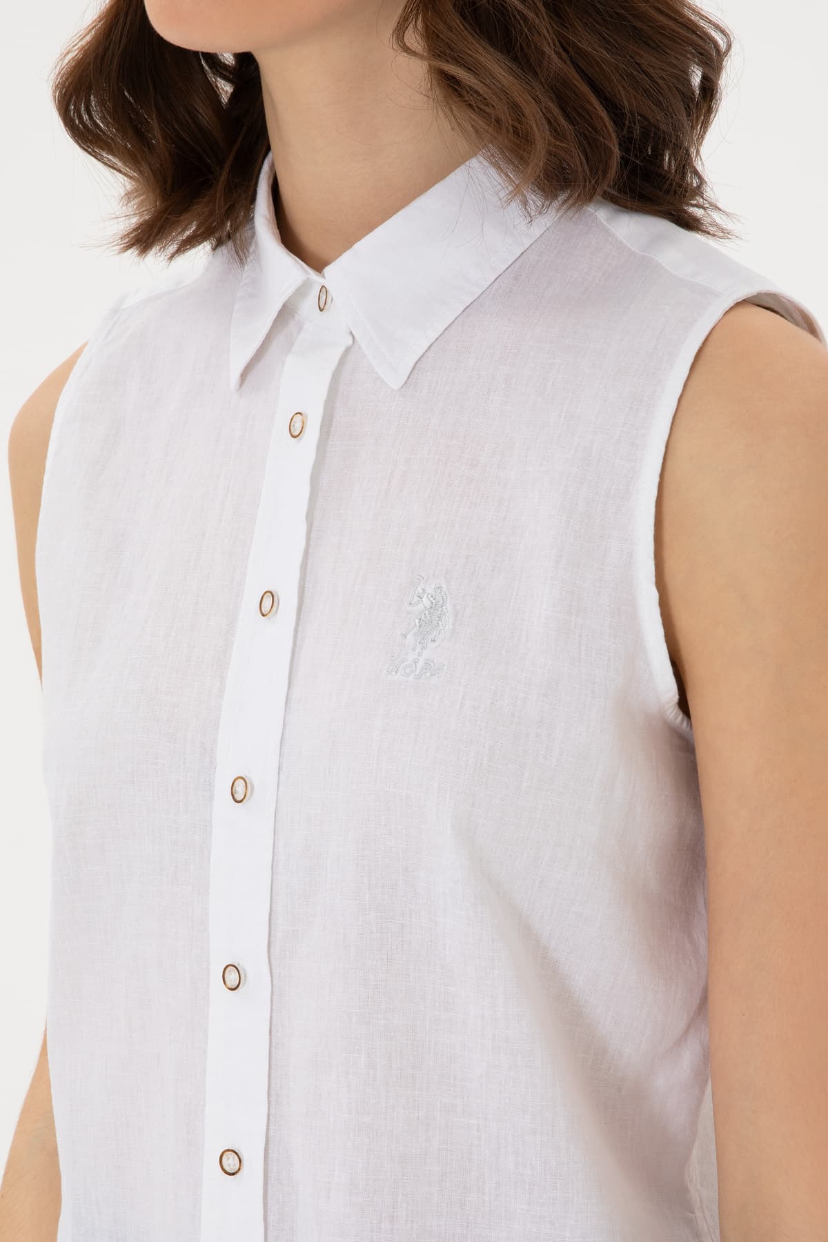 پیراهن زنانه U.S. Polo Assn. کتان مخلوط آستین کوتاه سفید مدل 50298111-VR013 پیراهن زنانه U.S. Polo Assn. کتان مخلوط آستین کوتاه سفید مدل 50298111-VR013