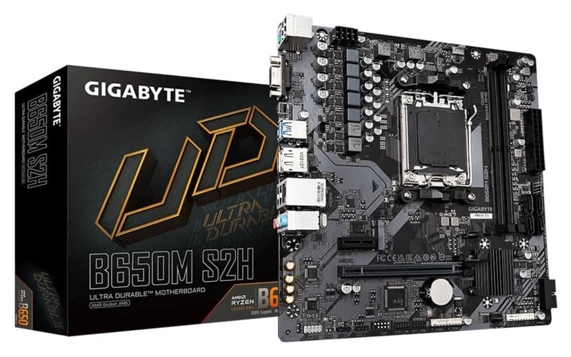 مادربرد Gigabyte با حافظه DDR5 6400(OC) و درگاه DP HDMI فرم فاکتور MATX مدل B650M S2H سوکت AM5 مادربرد Gigabyte با حافظه DDR5 6400(OC) و درگاه DP HDMI فرم فاکتور MATX مدل B650M S2H سوکت AM5