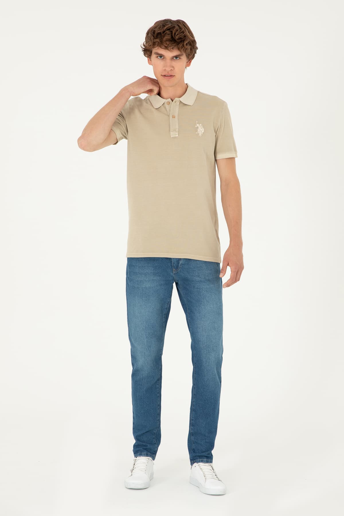 تیشرت پولو مردانه U.S. Polo Assn. اسلیم فیت خاکی روشن مدل 50294207-VR183 تیشرت پولو مردانه U.S. Polo Assn. اسلیم فیت خاکی روشن مدل 50294207-VR183