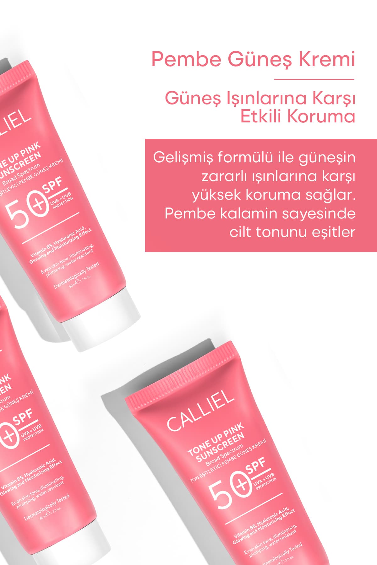 کرم ضدآفتاب رنگی CALLİEL روشنکننده و یکنواختکننده رنگ پوست SPF 50+ با اثر گلوتاتیون و اسید هیالورونیک 50 ml کرم ضدآفتاب رنگی CALLİEL روشنکننده و یکنواختکننده رنگ پوست SPF 50+ با اثر گلوتاتیون و اسید هیالورونیک 50 ml