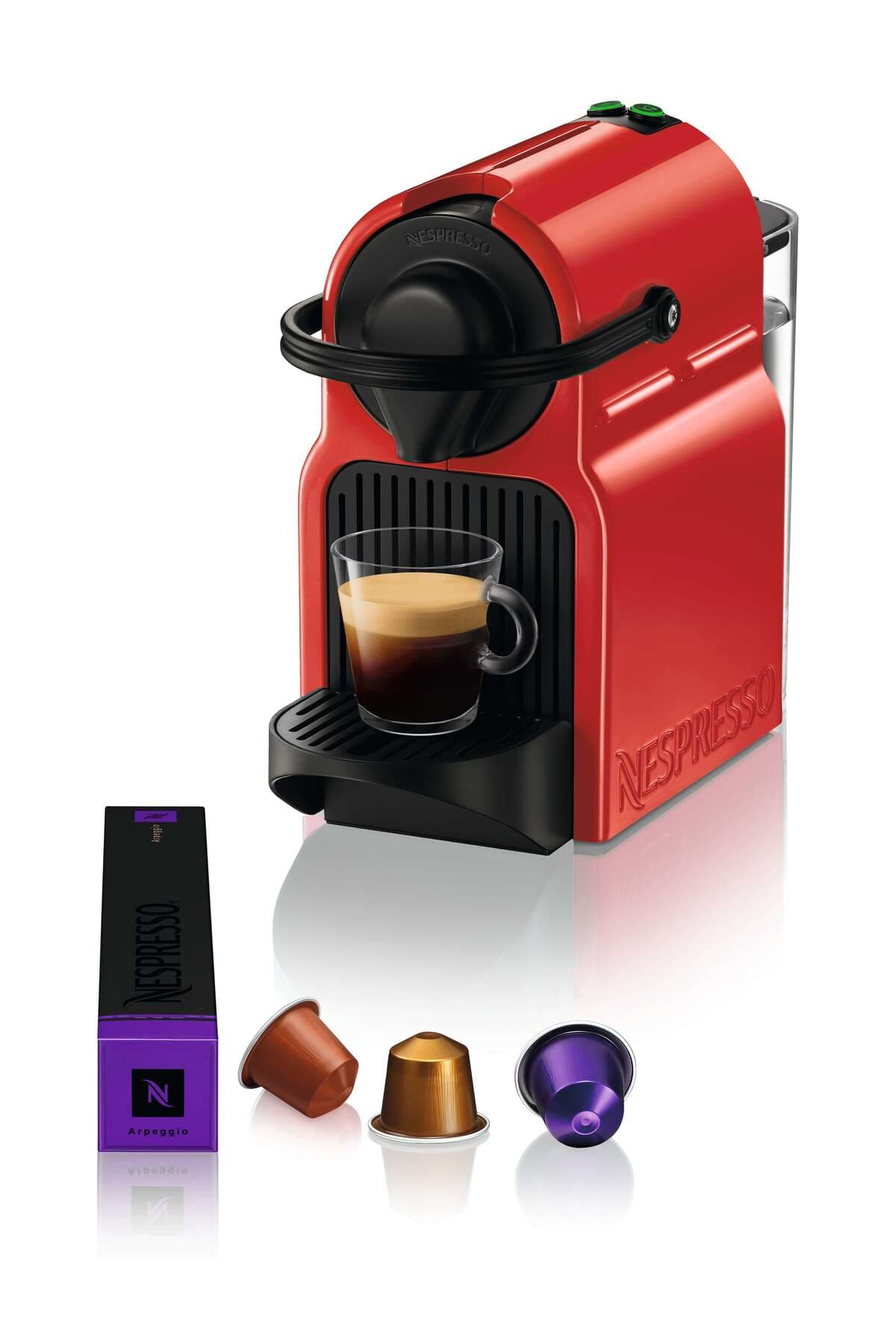 ست دستگاه قهوهساز قرمز و کفساز شیر Nespresso مدل Inissia C40 و Aeroccino 3 ست دستگاه قهوهساز قرمز و کفساز شیر Nespresso مدل Inissia C40 و Aeroccino 3