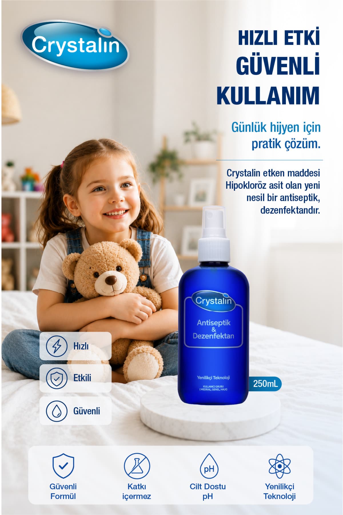 ضدعفونیکننده و گندزدا Crystalin 250 ml ضدعفونیکننده و گندزدا Crystalin 250 ml