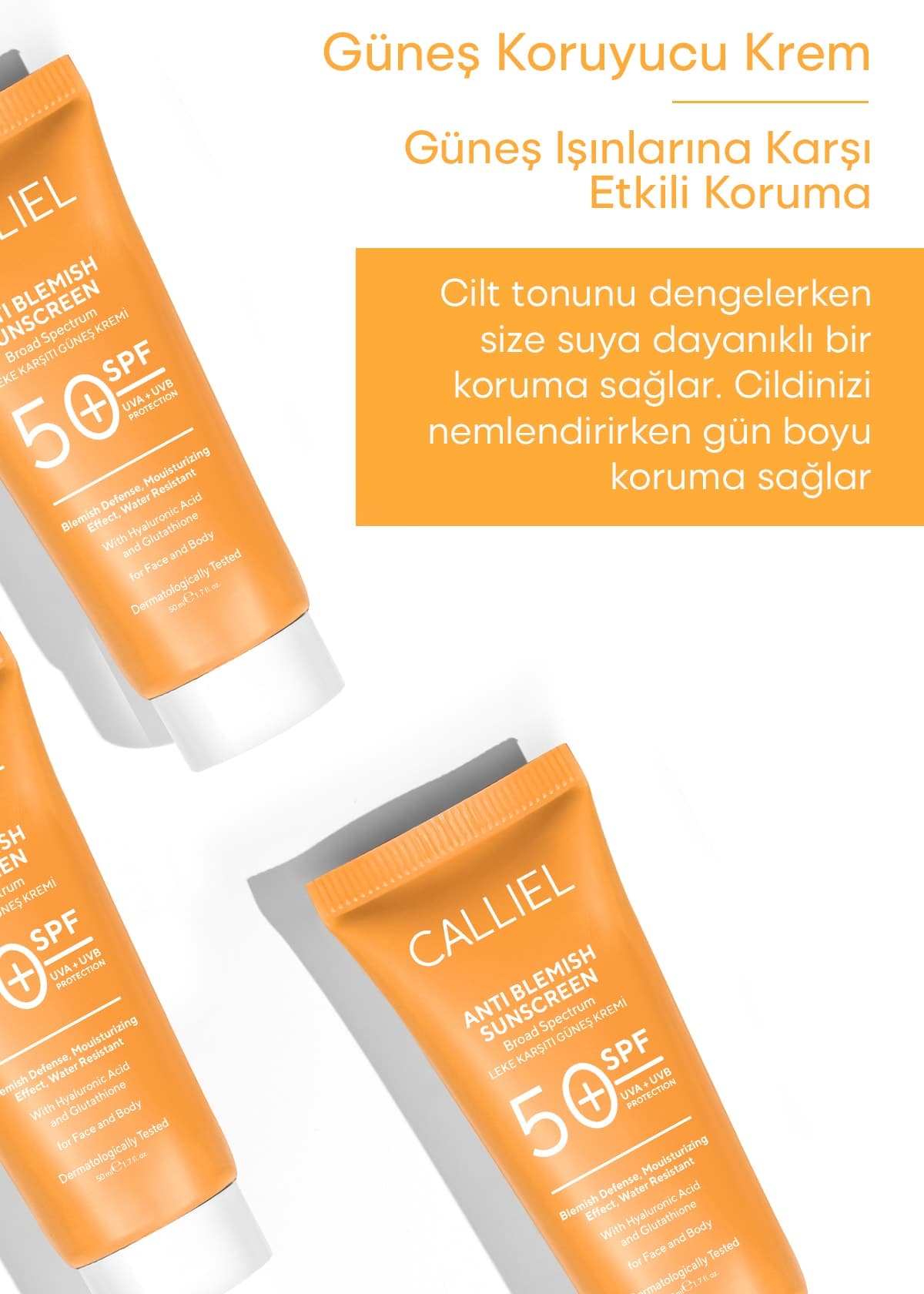 کرم ضد آفتاب CALLİEL ضد لک همه پوستها SPF 50 گلوتاتیوندار 50 ml کرم ضد آفتاب CALLİEL ضد لک همه پوستها SPF 50 گلوتاتیوندار 50 ml