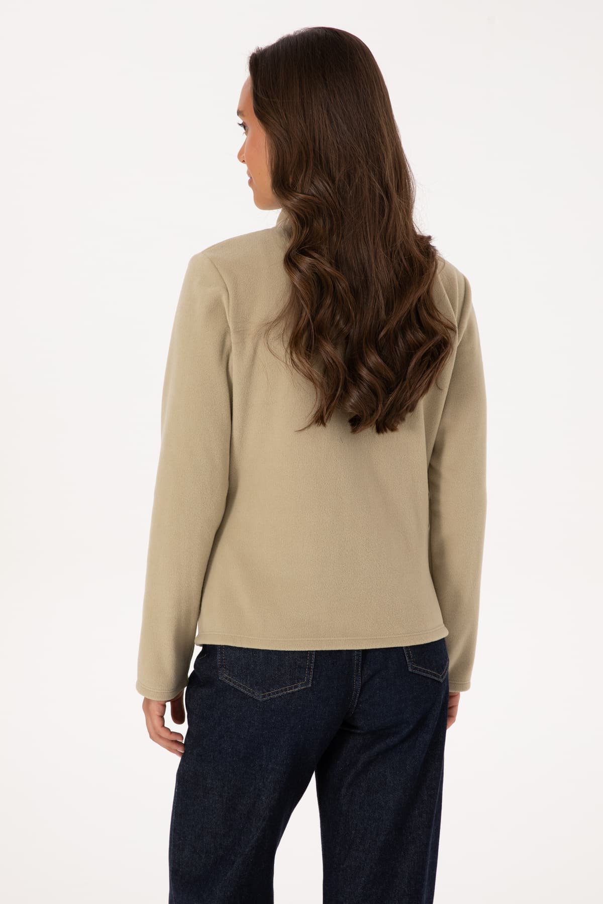 سوئیشرت پلار زنانه U.S. Polo Assn. خاکی روشن یقه ایستاده زیپدار مدل 50316729-VR183 سوئیشرت پلار زنانه U.S. Polo Assn. خاکی روشن یقه ایستاده زیپدار مدل 50316729-VR183
