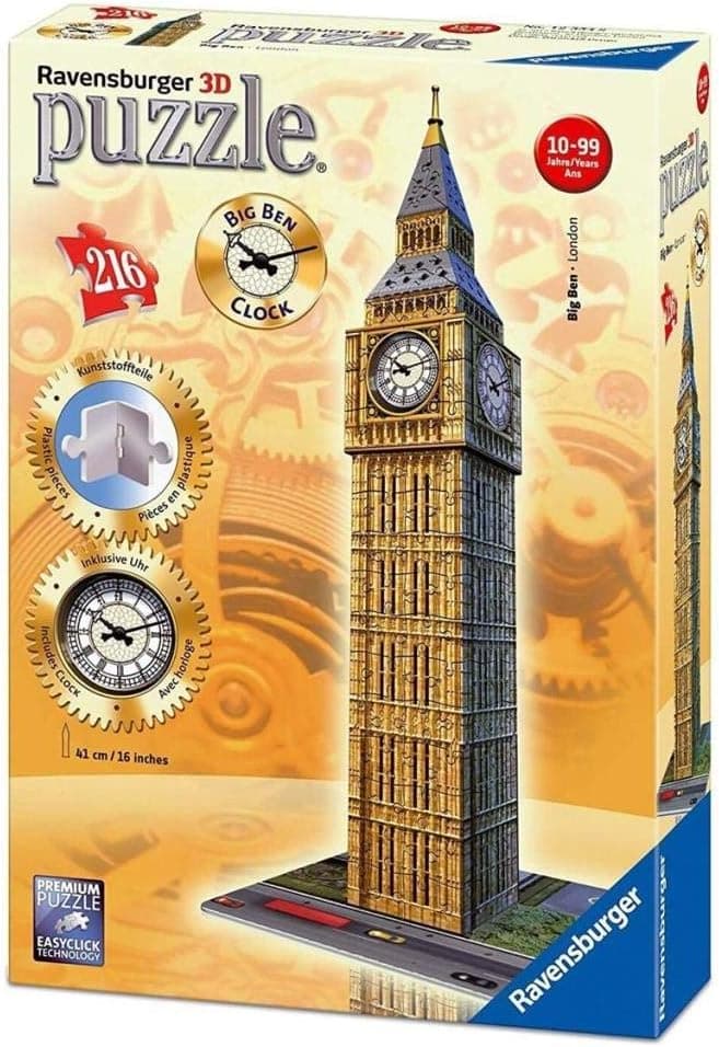 پازل سهبعدی Ravensburger بیگ بن با ساعت 216 قطعه مدل RPB125869 پازل سهبعدی Ravensburger بیگ بن با ساعت 216 قطعه مدل RPB125869