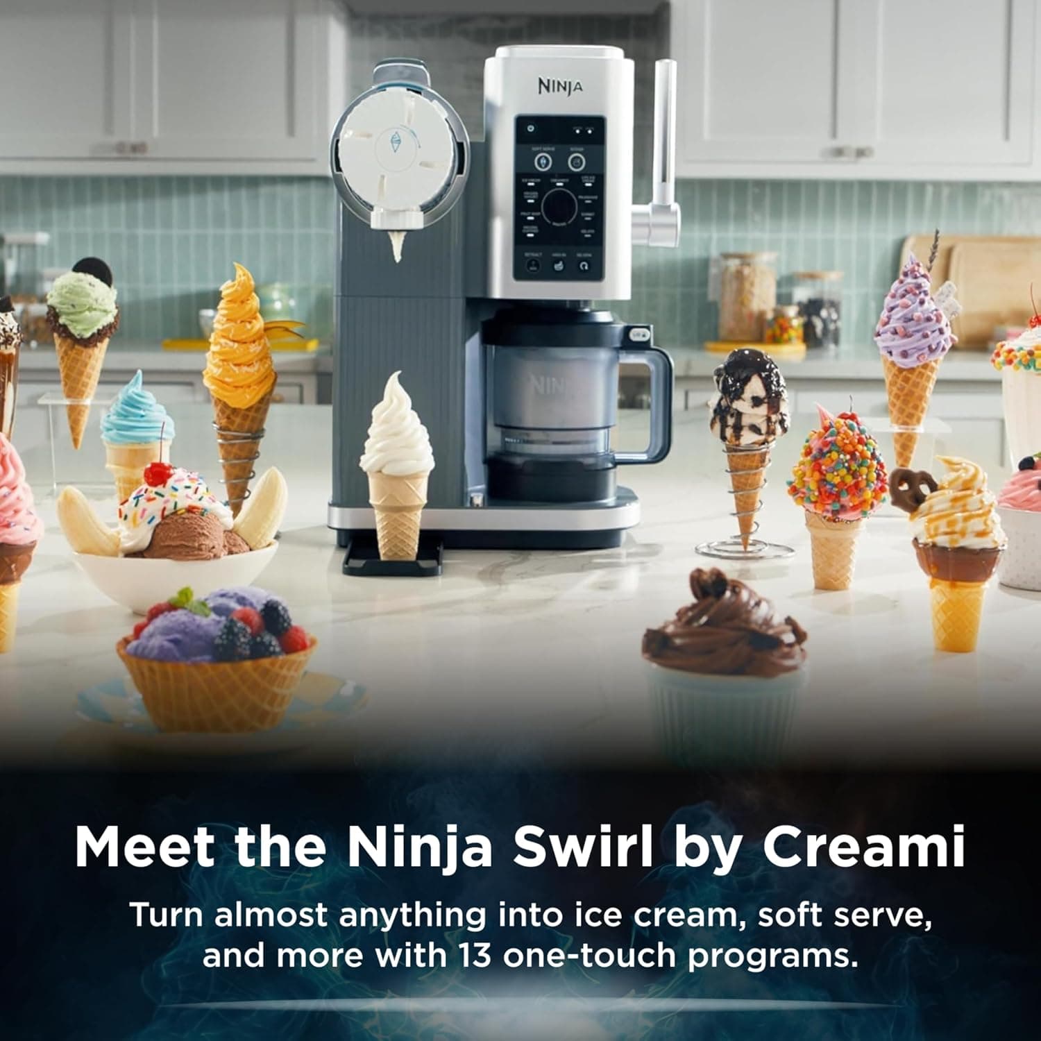 دستگاه بستنیساز Ninja بستنی و بستنی نرم Swirl Creami دستگاه بستنیساز Ninja بستنی و بستنی نرم Swirl Creami