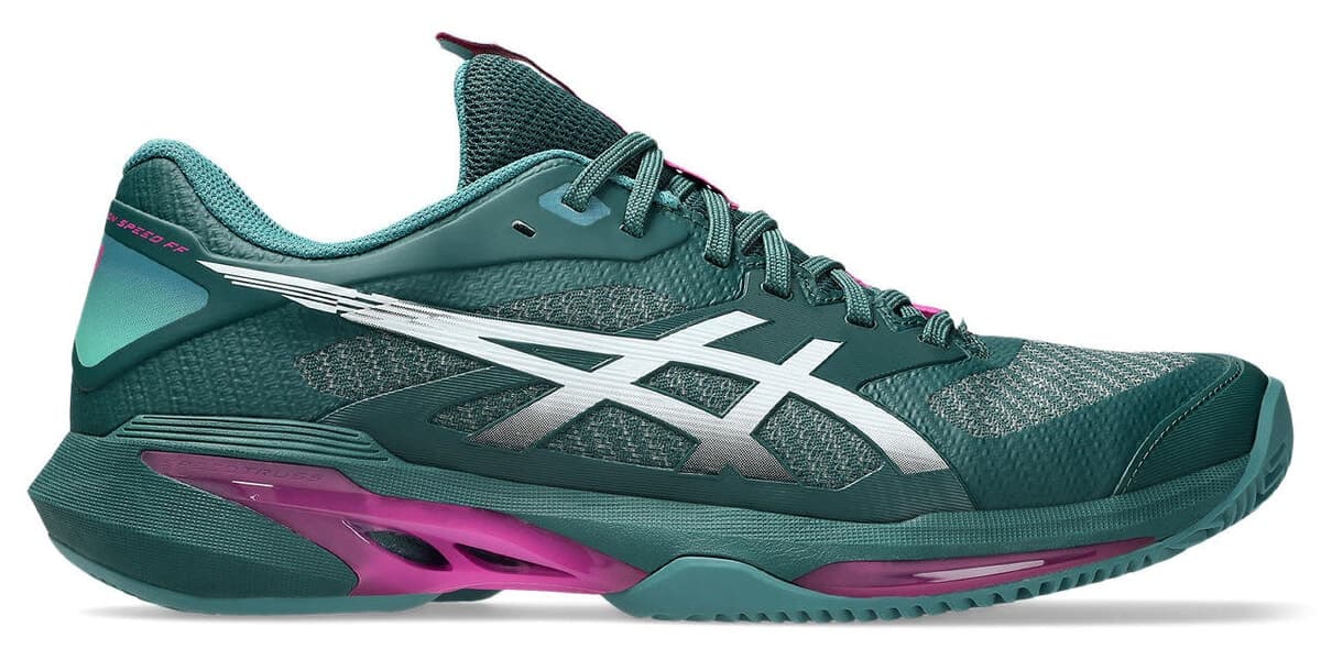 کفش تنیس مردانه Asics SOLUTION SPEED FF 4 CLAY سبز ویتال خاکستری کریر مدل 1041A533-300 کفش تنیس مردانه Asics SOLUTION SPEED FF 4 CLAY سبز ویتال خاکستری کریر مدل 1041A533-300