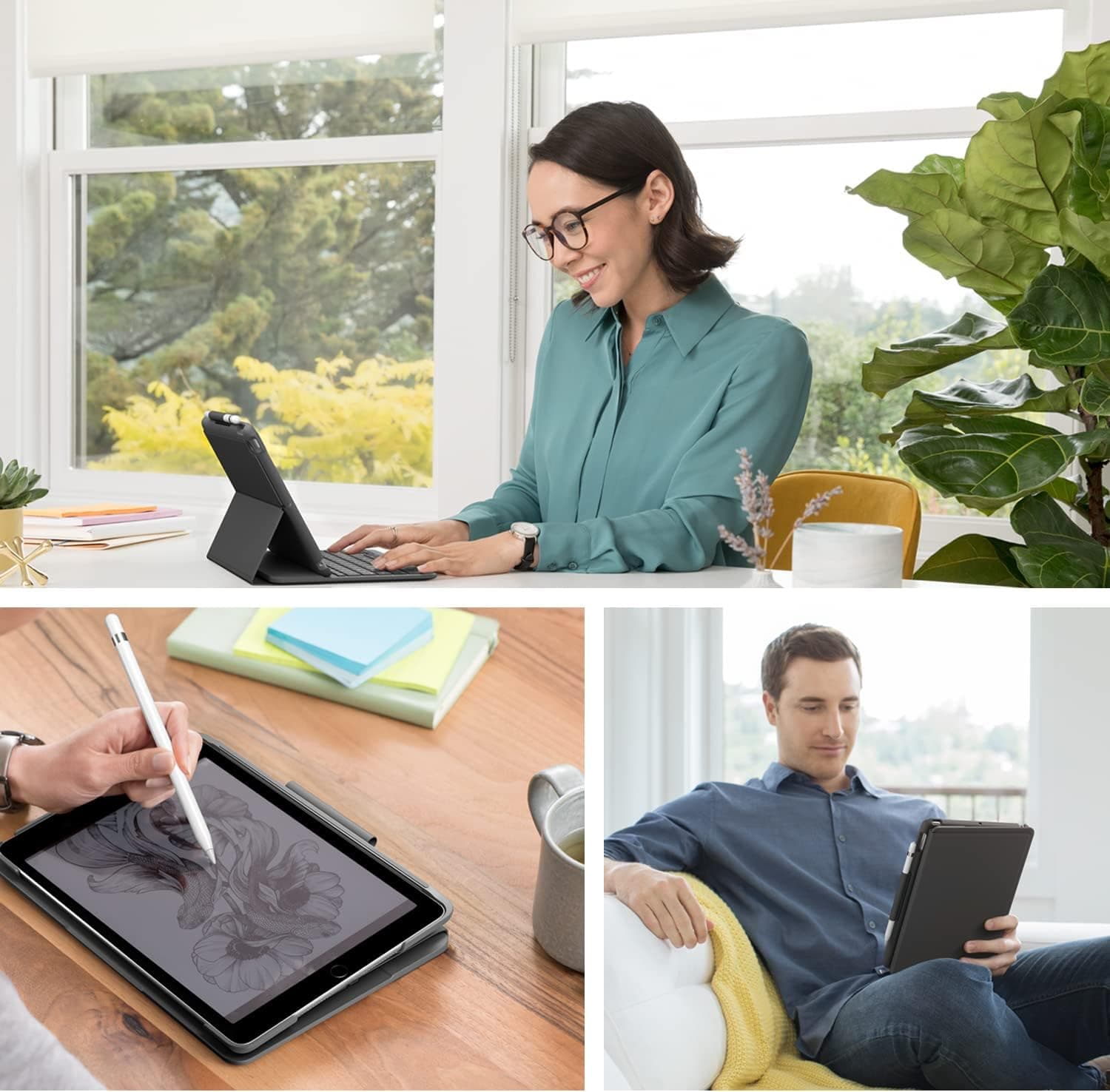 کیف تبلت Logitech مدل Slim Folio برای iPad نسل ۷ و ۸ کیف تبلت Logitech مدل Slim Folio برای iPad نسل ۷ و ۸