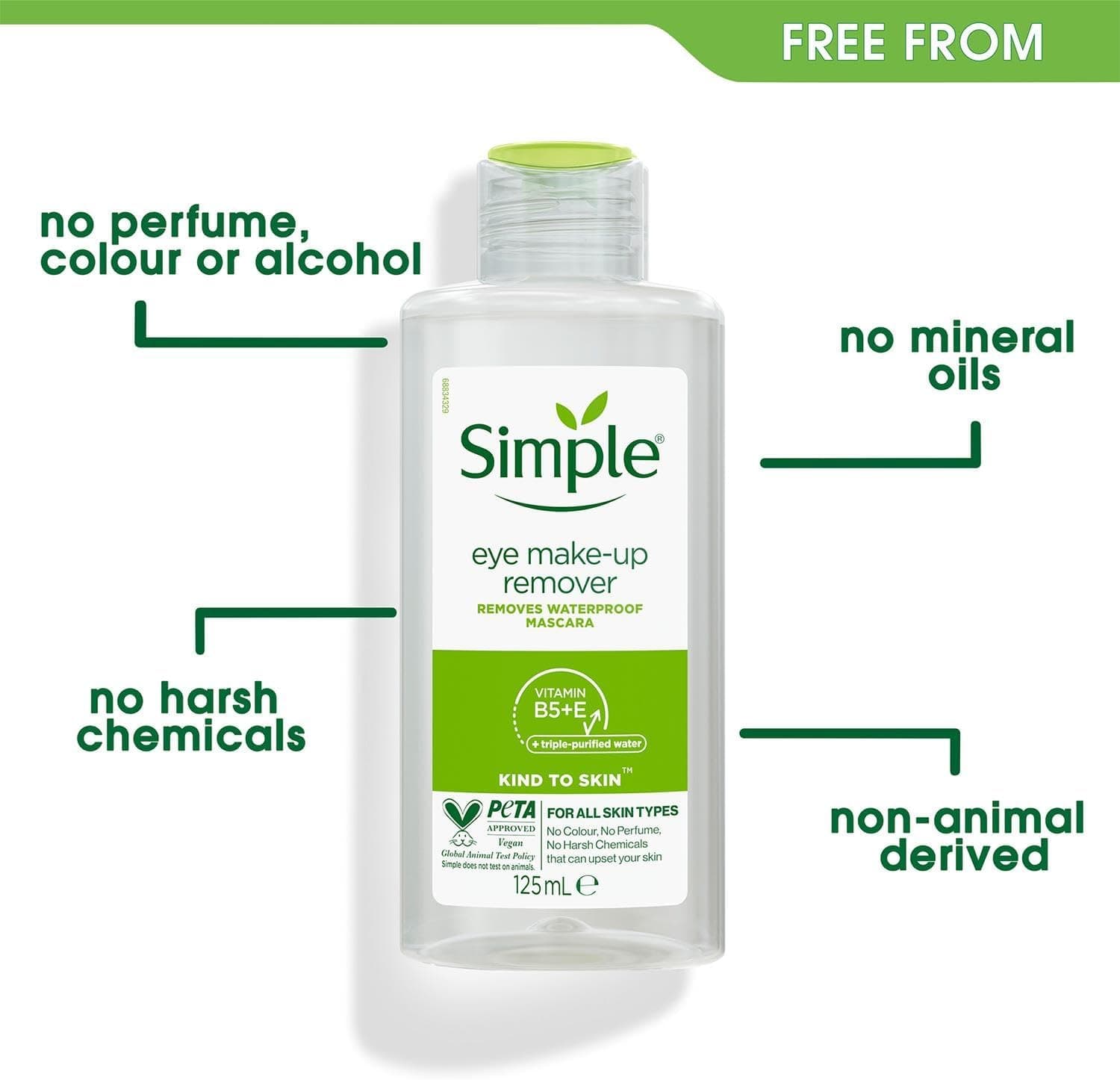 پاککننده آرایش چشم Simple ملایم 119 g پاککننده آرایش چشم Simple ملایم 119 g