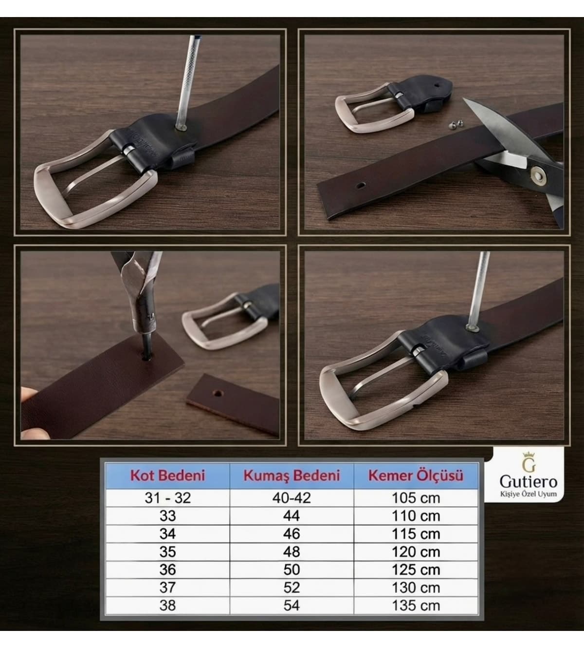کمربند مردانه Gutiero چرم طبیعی 100% مشکی 4cm کمربند مردانه Gutiero چرم طبیعی 100% مشکی 4cm