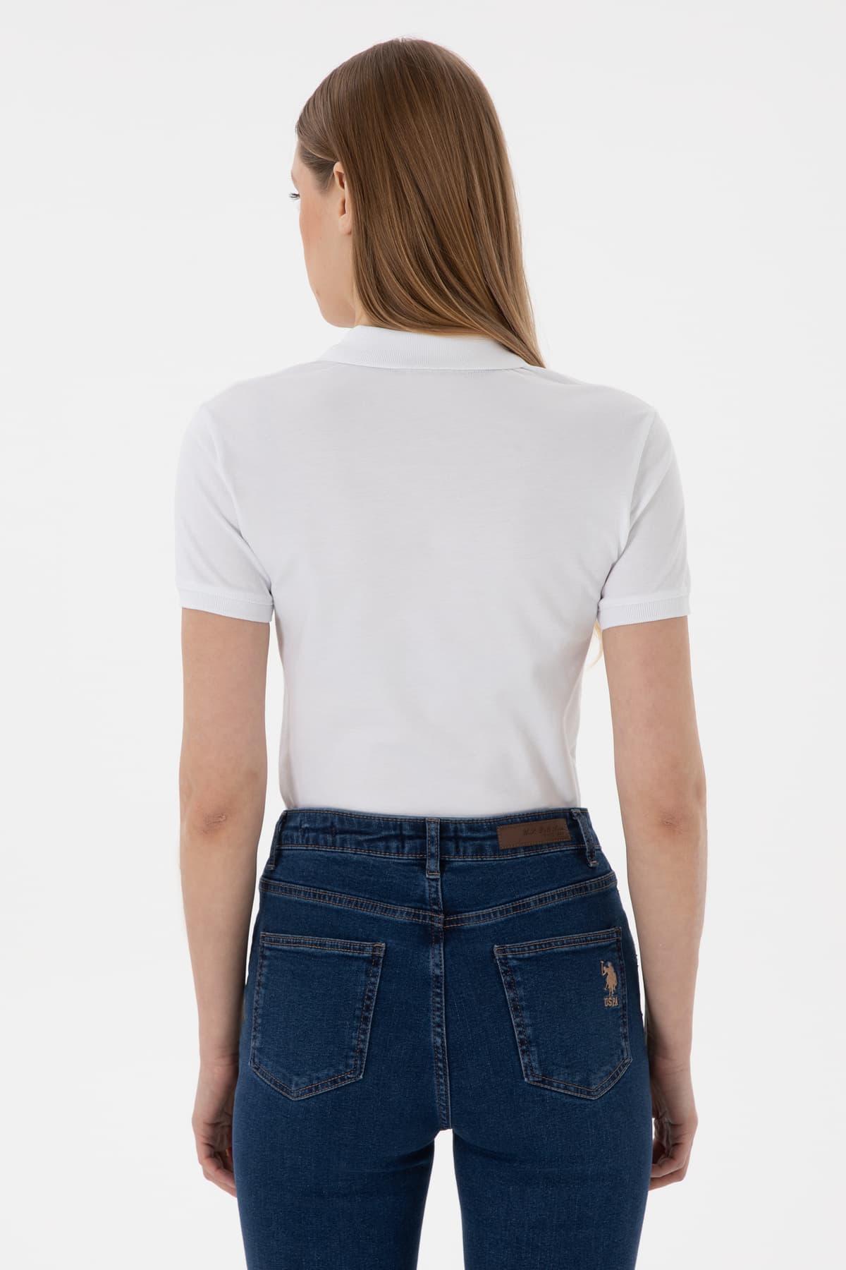 تیشرت زنانه U.S. Polo Assn. سفید یقه پولو ساده مدل 50300830-VR013 تیشرت زنانه U.S. Polo Assn. سفید یقه پولو ساده مدل 50300830-VR013
