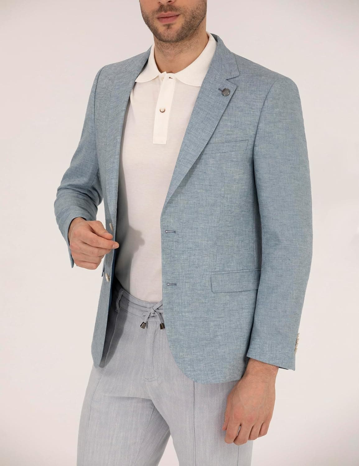 ژاکت مردانه Pierre Cardin آبی روشن مدل 50264619-VR003 ژاکت مردانه Pierre Cardin آبی روشن مدل 50264619-VR003